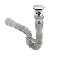 DESAGUE PUSH LVM SIN REBOSE GRAFITO AUSTRAL + SIFON FLEXIBLE