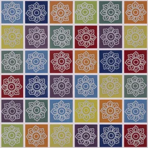 MALLA FLOR MULTICOLOR 30.5X30.5